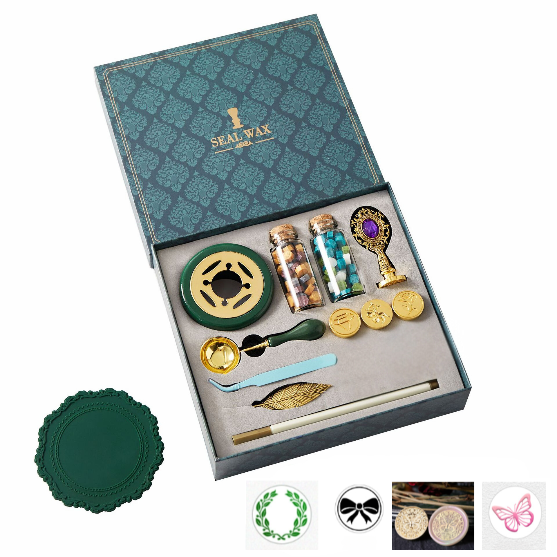 PoooliJournaling Wax Seal Kit - Vintage Green Edition