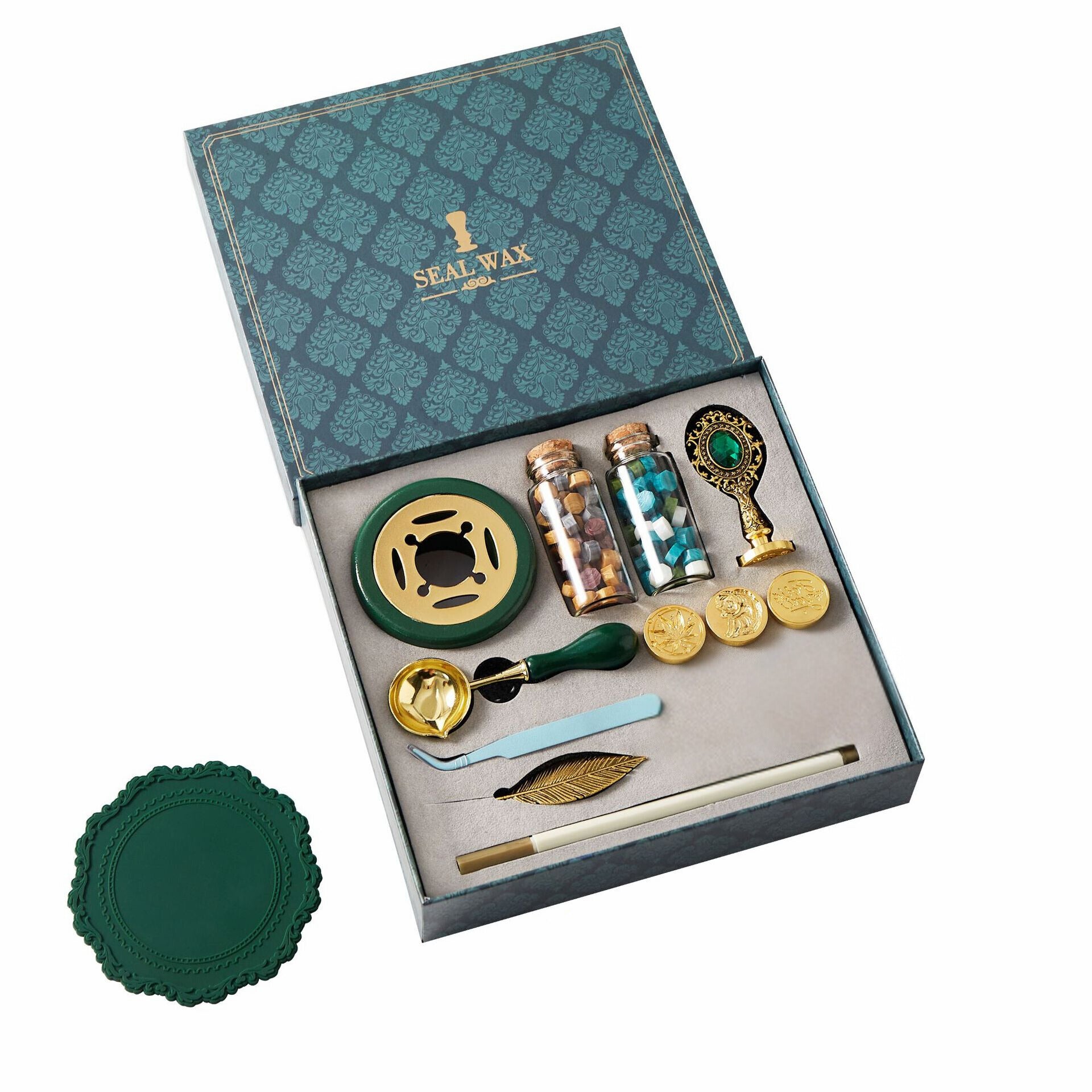 PoooliJournaling Wax Seal Kit - Vintage Green Edition