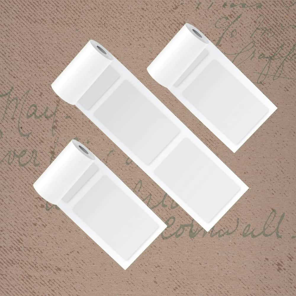  PoooliPaper White Sticky Labels 3 Rolls 75mm
