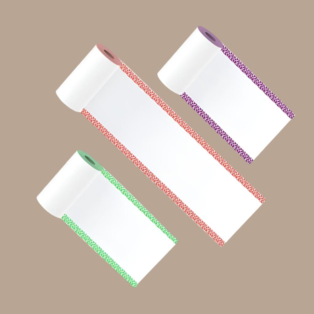 PoooliPaper® Colored Edges Paper 3 Rolls (Sticky or Regular) - PoooliPrint