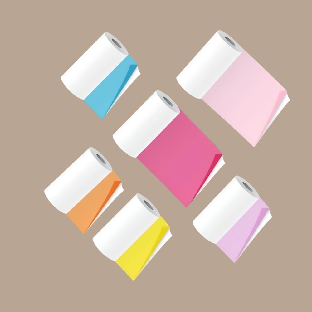 PoooliPaper® Sticky Colored Paper 6 Rolls - PoooliPrint