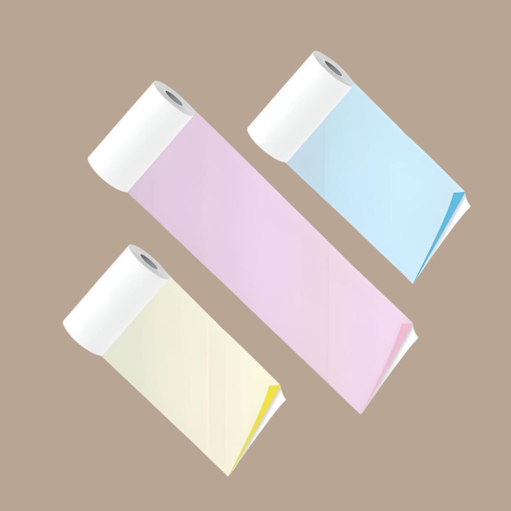 PoooliPaper® Colored Paper 3 Rolls (Sticky or Regular) - PoooliPrint