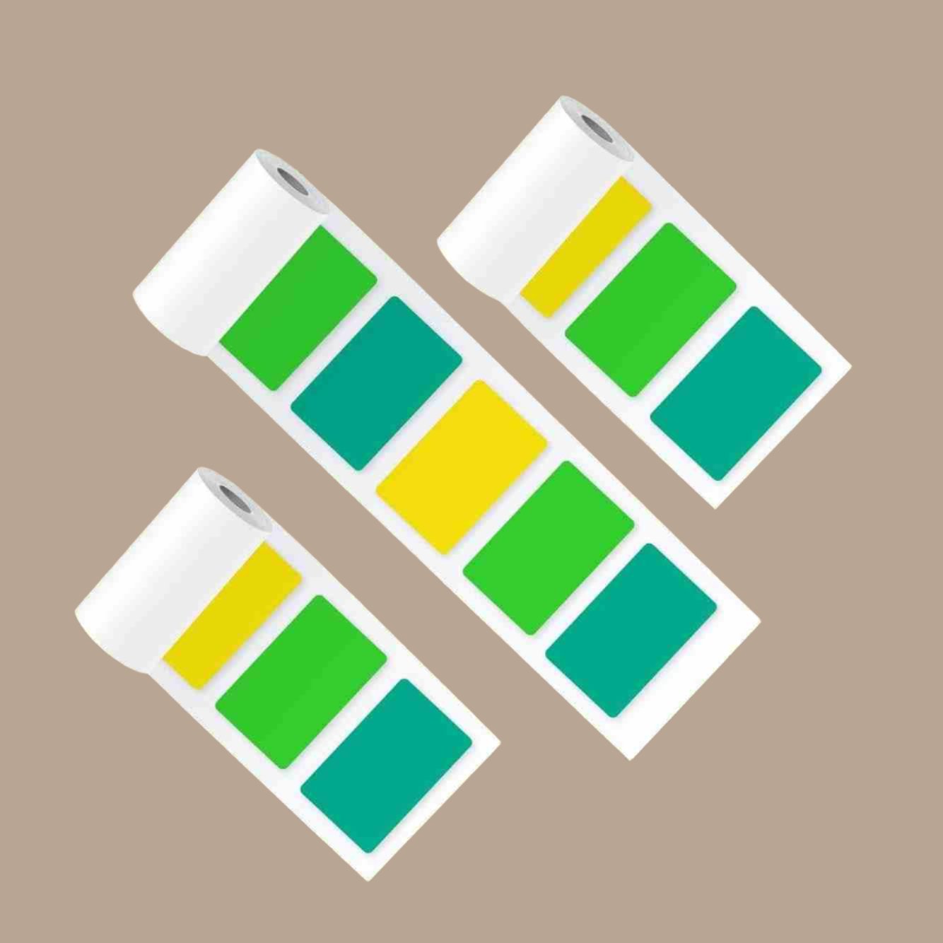 PoooliPaper® Colored Gradient Sticky Labels 3 Rolls - PoooliPrint