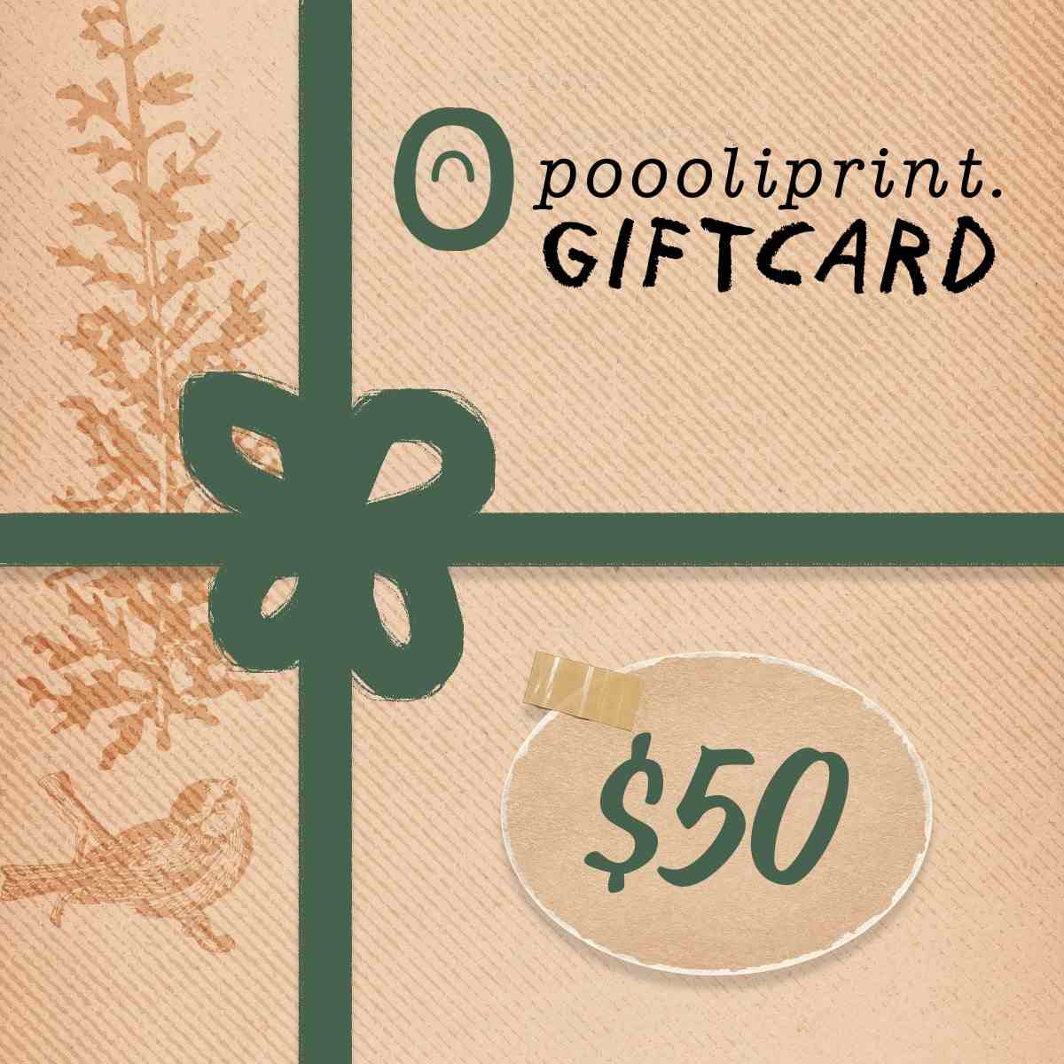 poooliprint giftcard $50