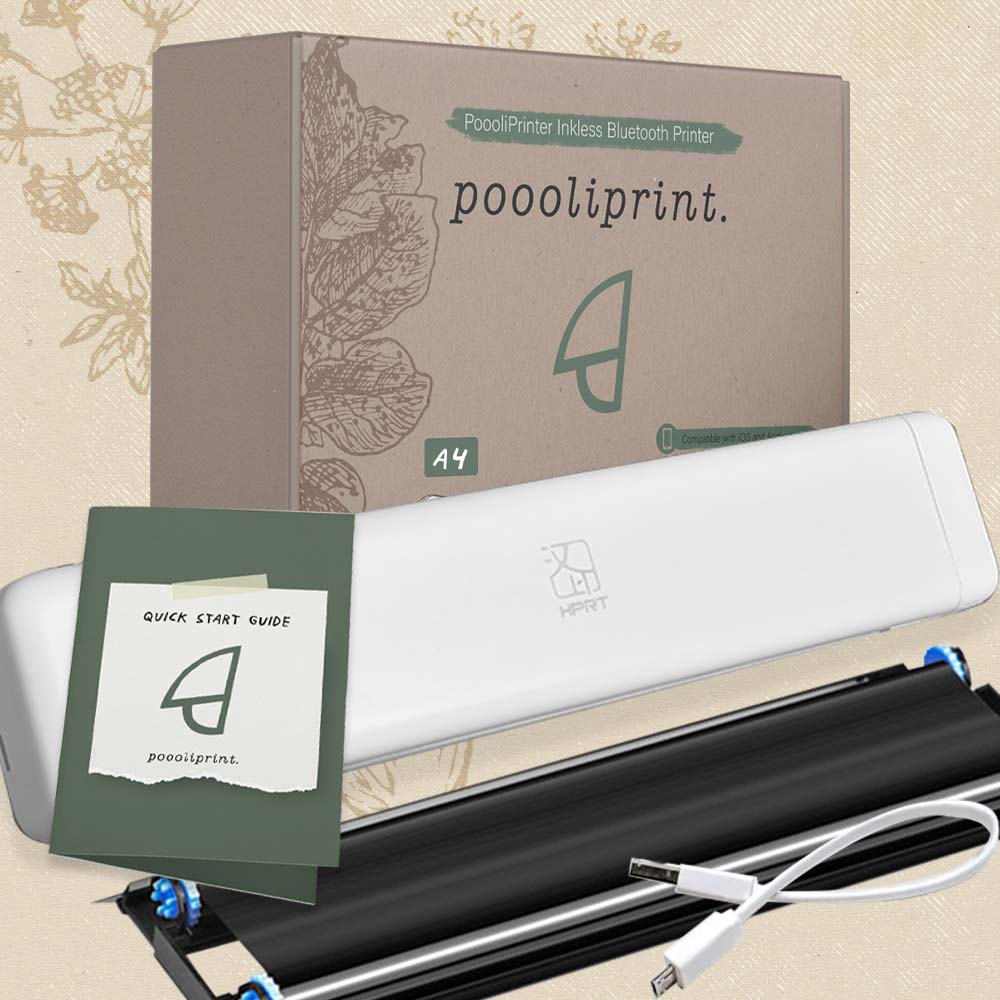 Poooliprint A4 office printer packaging with thermal ribbon