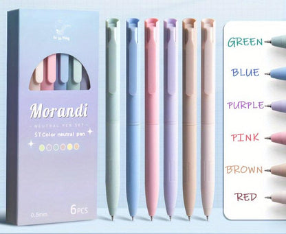 PoooliJournaling 6-Color Neutral Pen Set + Refill