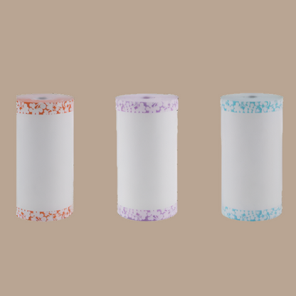 PoooliPaper Colored Edges Paper 3 Rolls (Sticky or Regular)