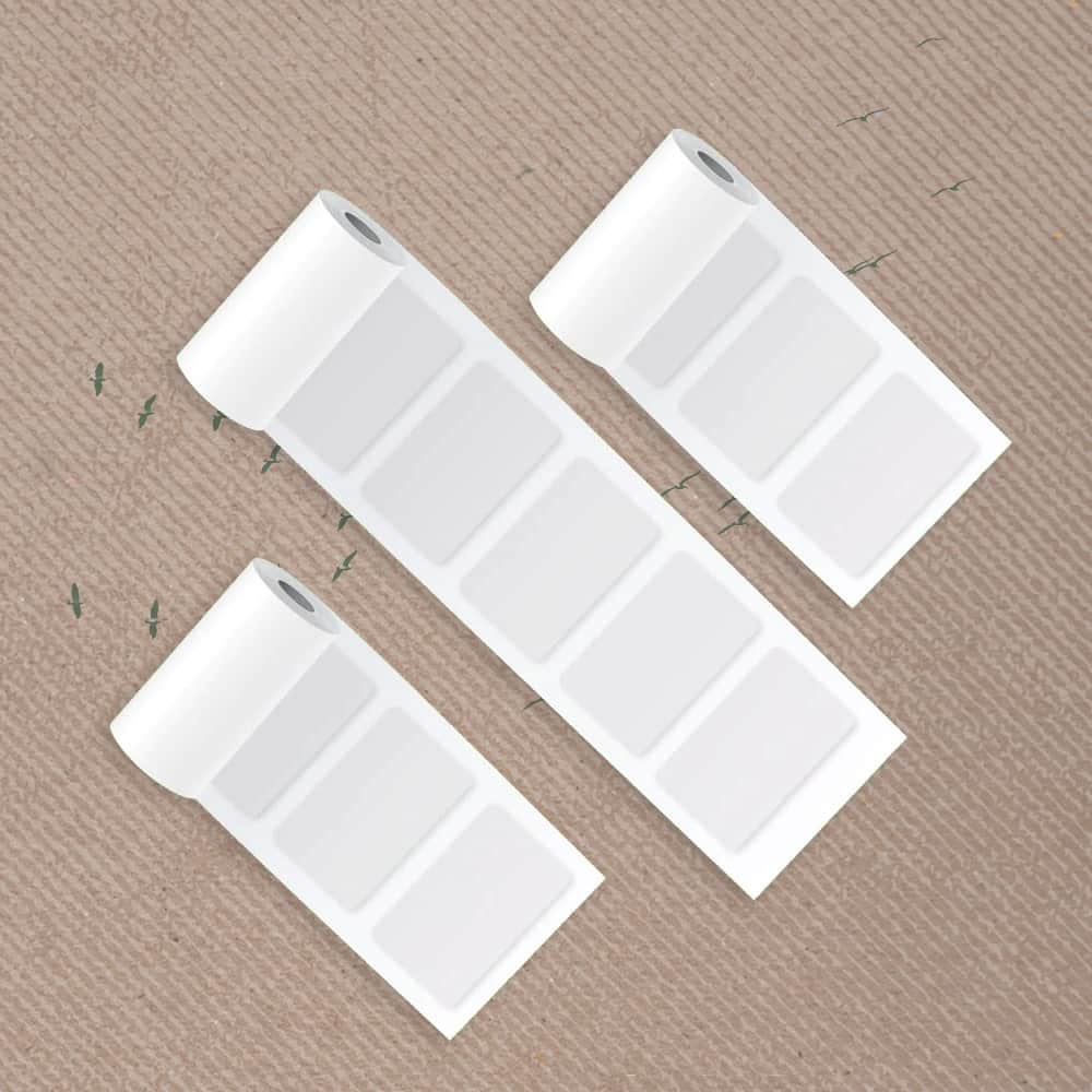  PoooliPaper White Sticky Labels 3 Rolls 30mm