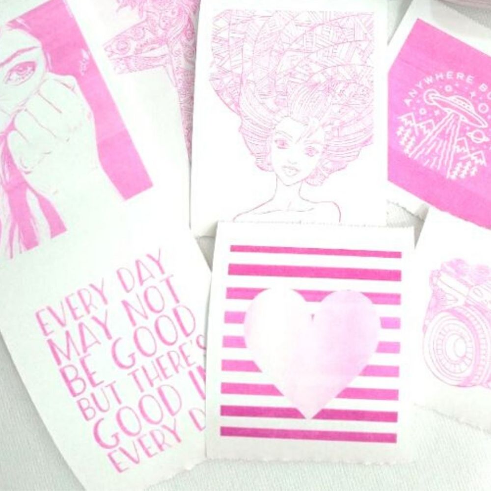 PoooliPaper™ Pink Prints on White Paper 3 Rolls - PoooliPrint™