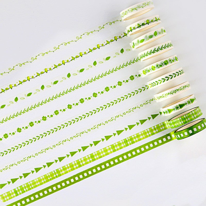 poooliprint washi tape green
