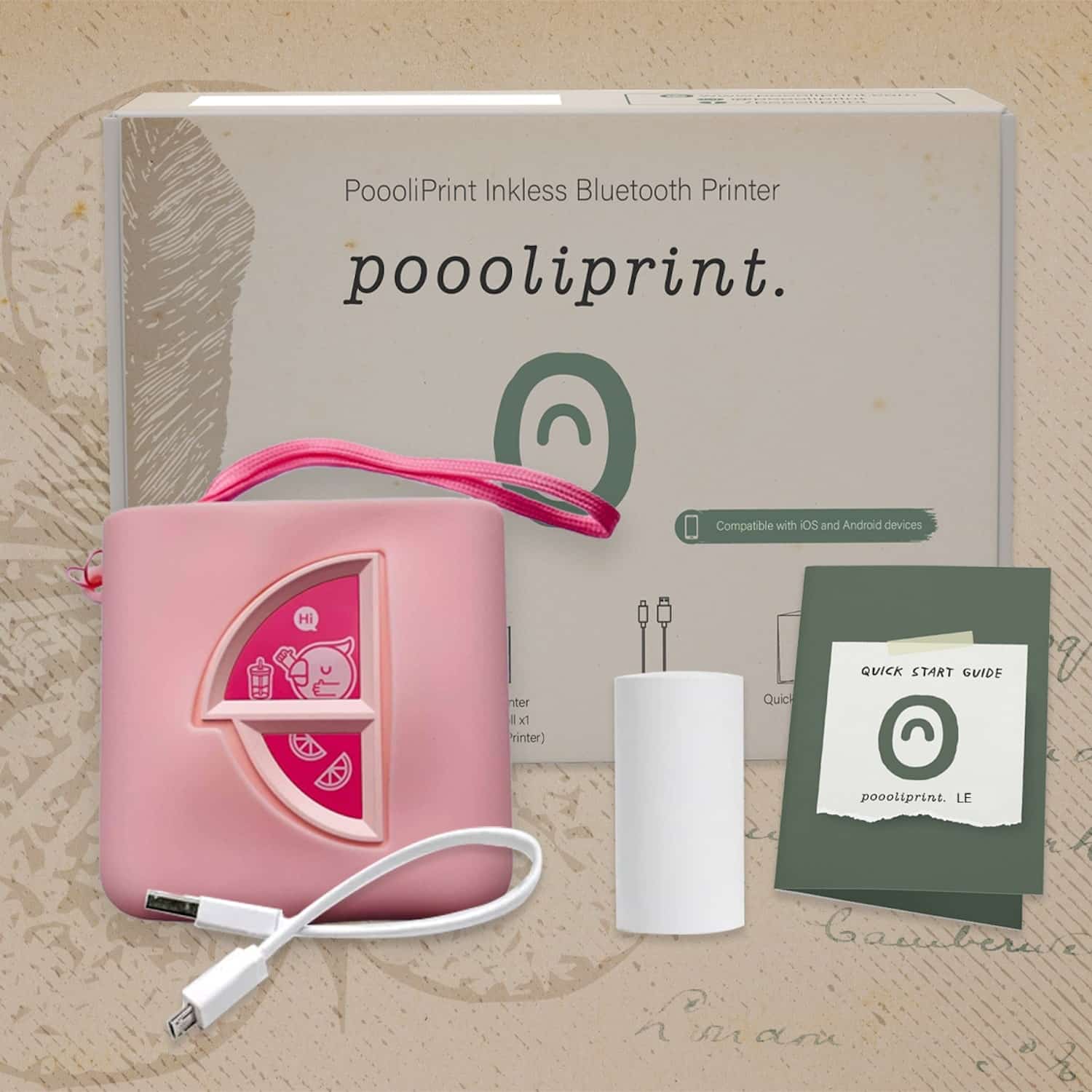 poooliprint LE pink packaging 
