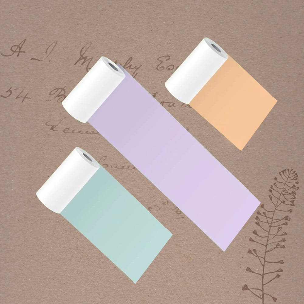 PoooliPaper® Colored Paper 3 Rolls (Sticky or Regular) - Version 2