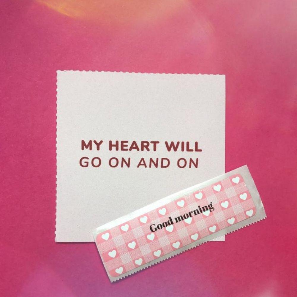 colored labels pink hearts